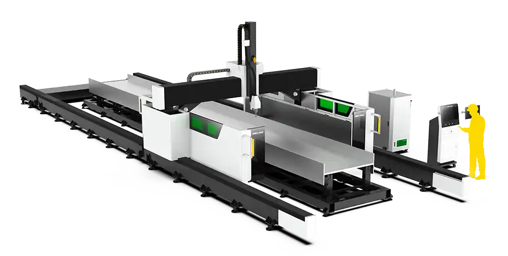 Máquina de corte láser AORE GR-H para procesamiento integral de perfiles estructurales, vigas, chapas y tubos con potencia hasta 40 kW